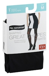 No Nonsense Smart Support Pantyhose, Size C, Midnight Black, Control Top,  Sheer Toe, Shop