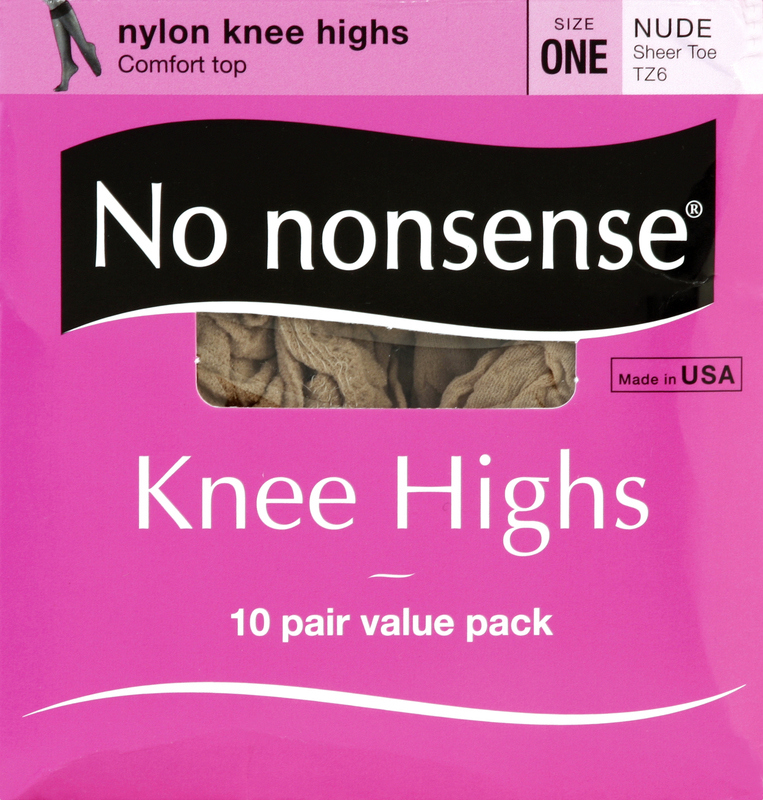 No nonsense Knee Highs, Nylon, Sheer Toe, Tan/Medium, Plus