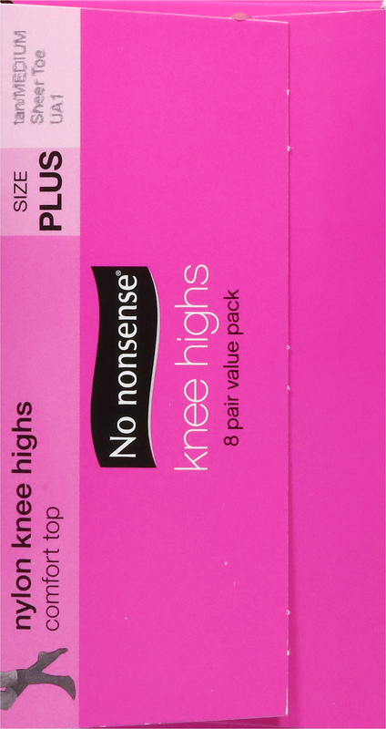 【新品未使用】NICENESS SNAF No nonsense Knee Highs, Nylon, Sheer Toe, Tan/Medium, Plus Size