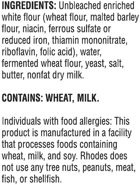 Self Rising Dough Rhodes Rhodes Warm-N-Serv Sourdough Rolls | Fig App