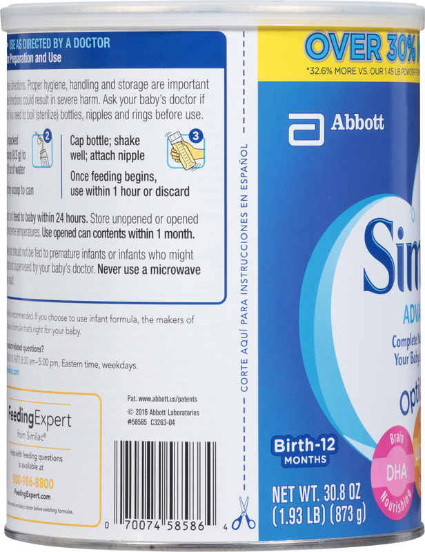 Similac Prepared Formula Storage Similac Advance Infant Formula