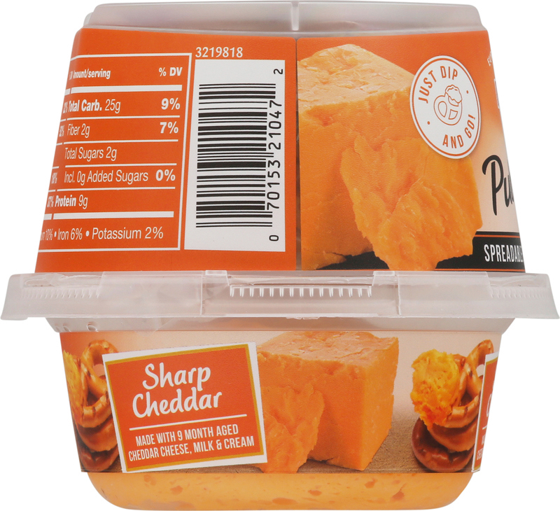 President Spreadable Cheese with Pretzels, Sharp Cheddar | Giant