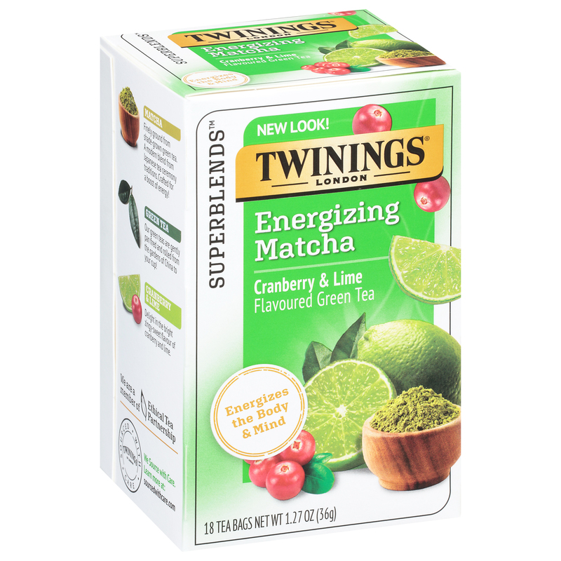 Twinings Green Tea, Cranberry & Lime, Energizing Matcha, Tea Bags