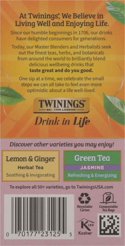 Twinings® Of London Refreshers Strawberry Raspberry Instant Herbal Tea Packets, 5 Ct / 3 Oz