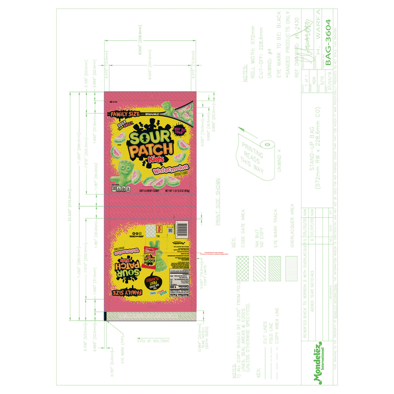 SOUR PATCH KIDS Watermelon Soft & Chewy Gummy Candy, Family Size