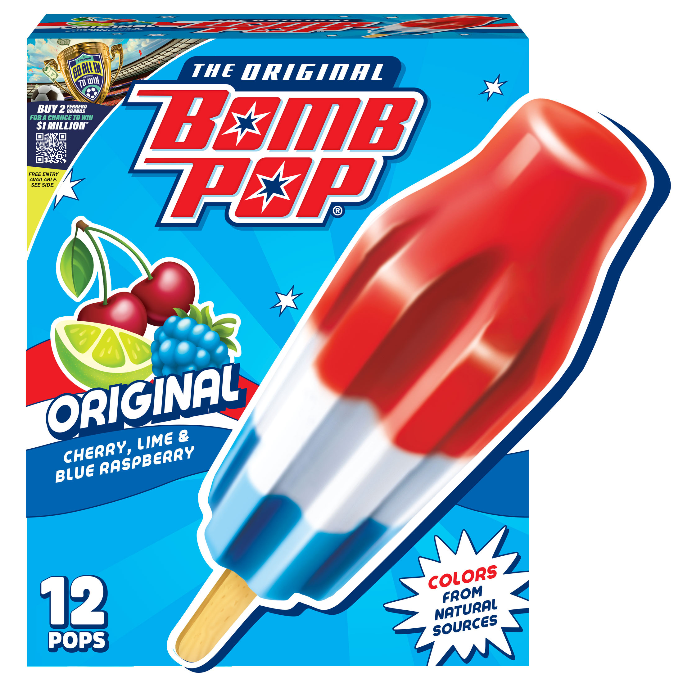 Bomb Pop Extremes Super Sour Cherry Limeade Ice Pops, Frozen