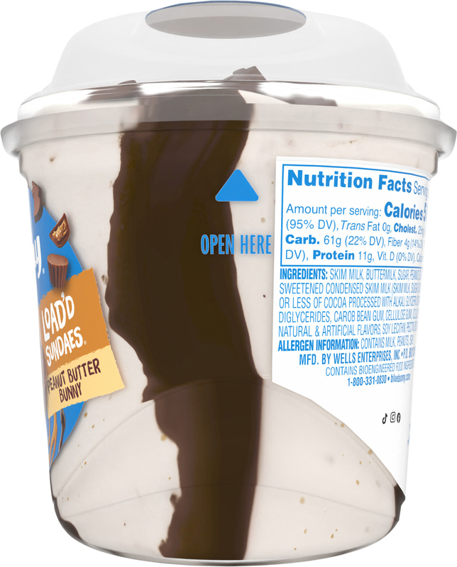 Blue Bunny Load'd Sundaes Peanut Butter Bunny, Frozen Dessert Cup