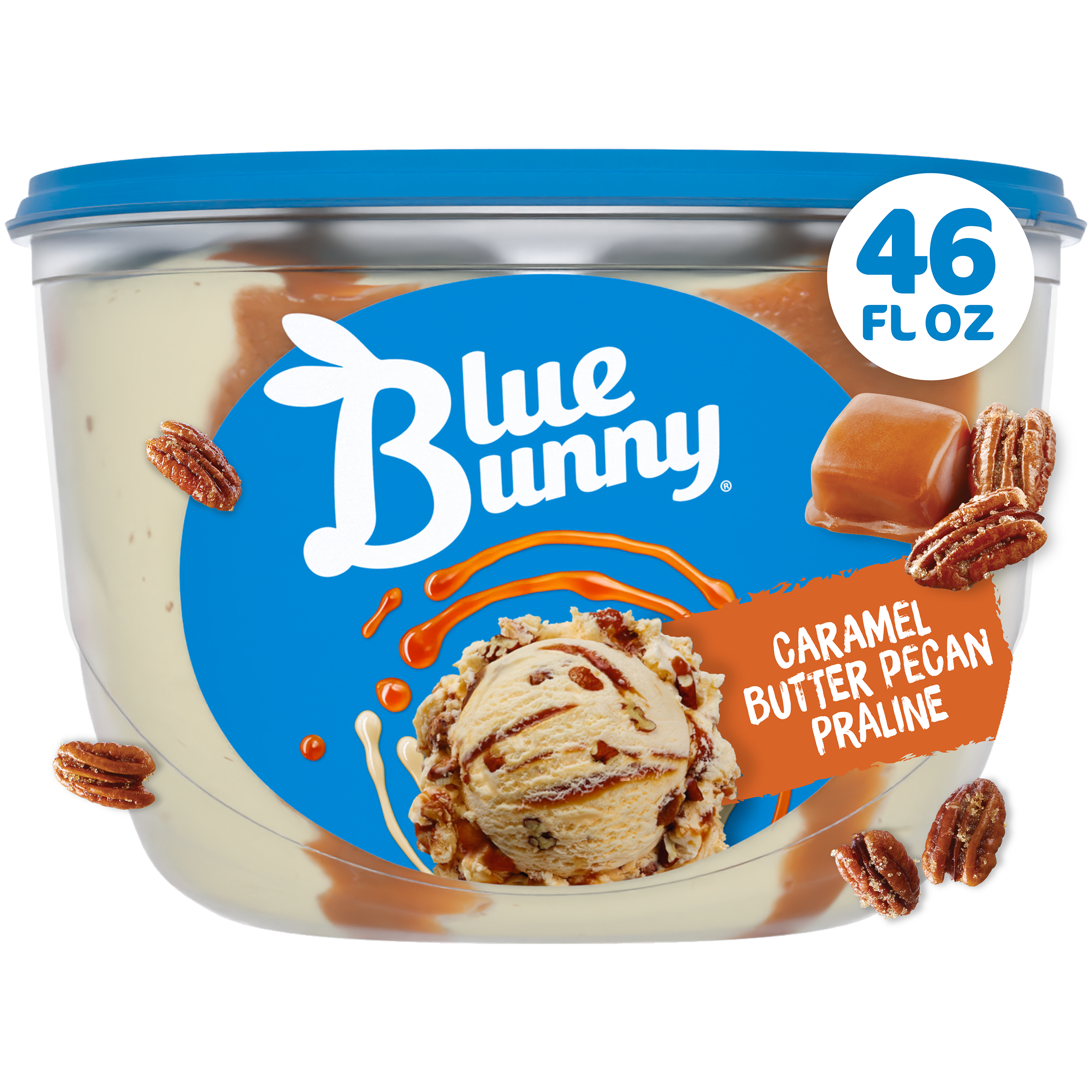 Blue Bunny Caramel Butter Pecan and Praline Frozen Dessert, 46 fl