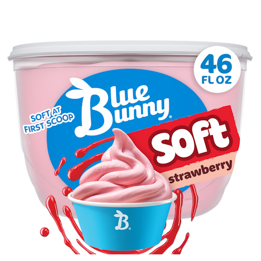 Blue Bunny Soft Strawberry Flavored Frozen Dairy Dessert, 46 fl oz