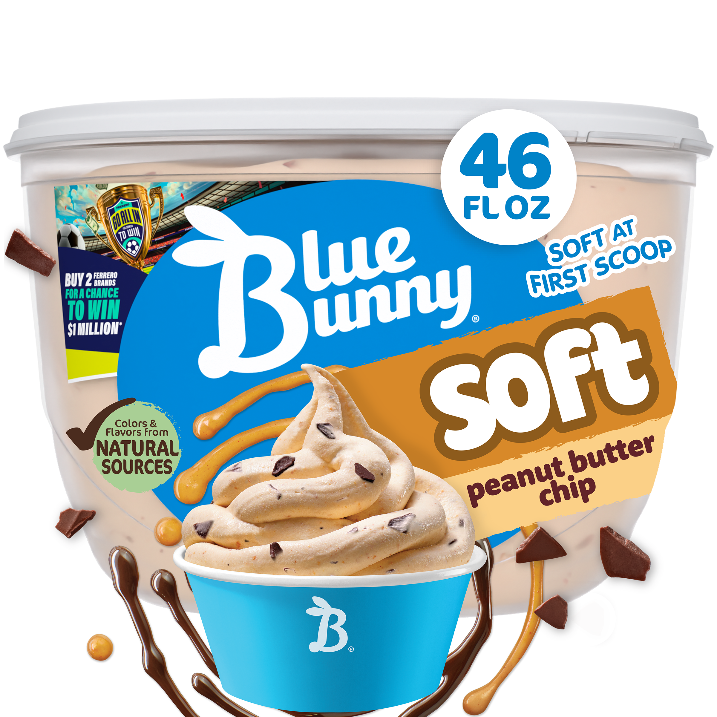 Blue Bunny Soft Vanilla Flavored Frozen Dairy Dessert, 46 fl oz
