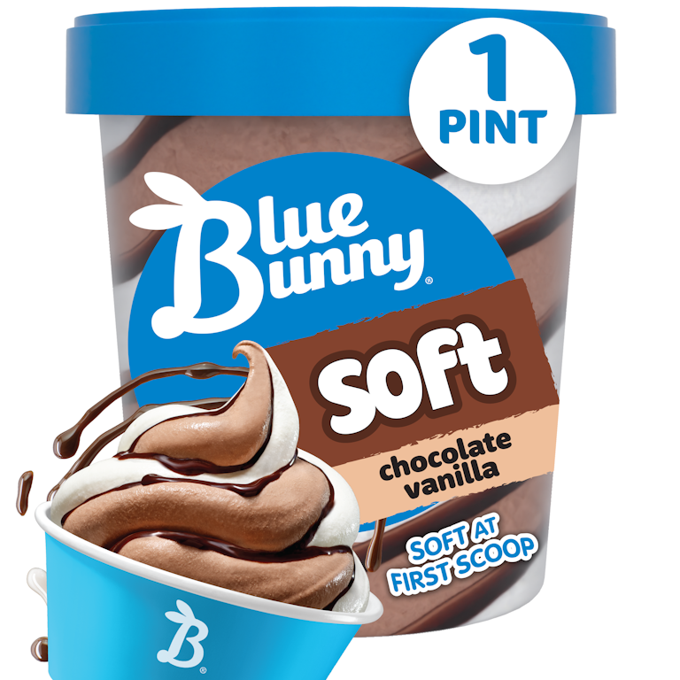 Blue Bunny Soft Chocolate Vanilla Frozen Dessert, 16 fl oz Pint Blue Bunny Soft Chocolate Vanilla Frozen Dessert, 16 fl oz Pint