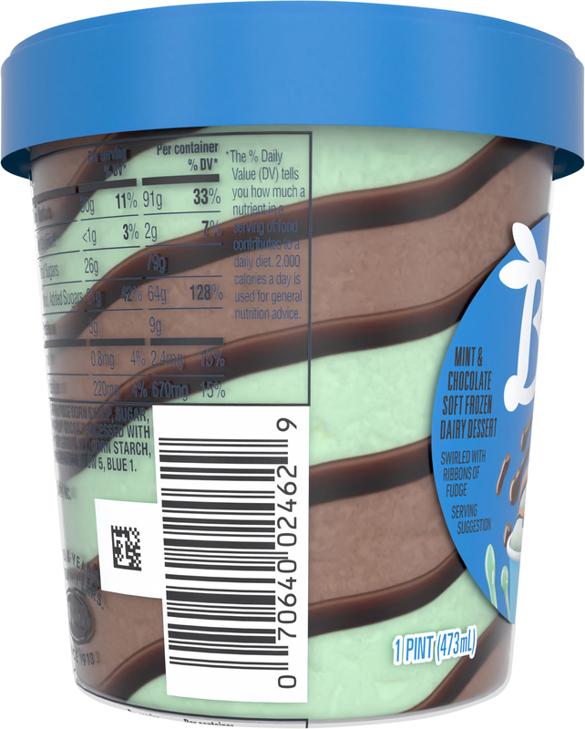 Blue Bunny Soft Mint Chocolate Frozen Dessert, 16 fl oz Pint