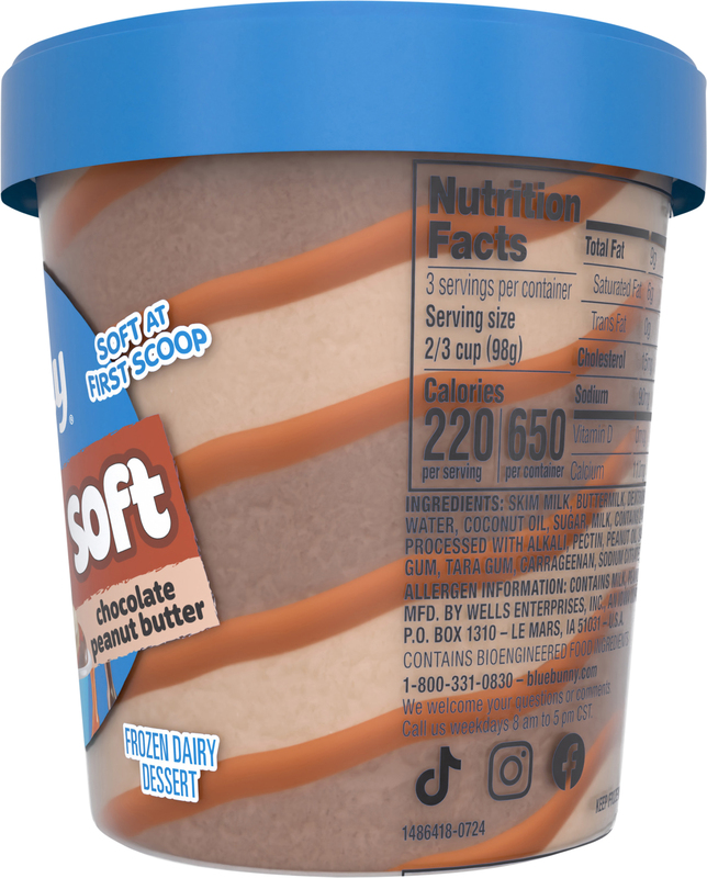 Blue Bunny Soft Chocolate Peanut Butter Frozen Dessert, 16 fl oz
