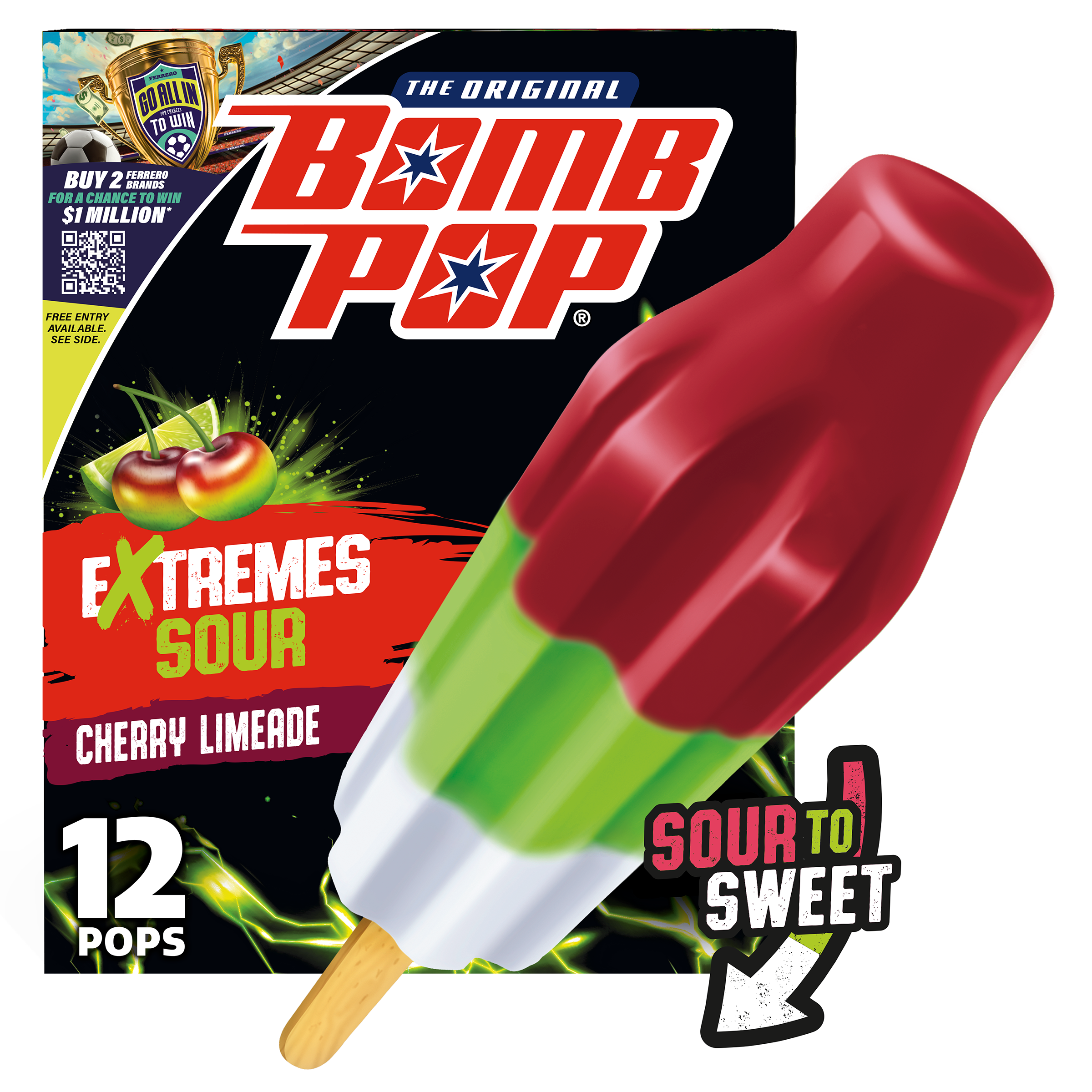 J-POP EXPRESS Sept. '95 Part 1 新品EOS SMF Bomb Pop Extremes Super Sour Cherry Limeade Ice Pops, Frozen