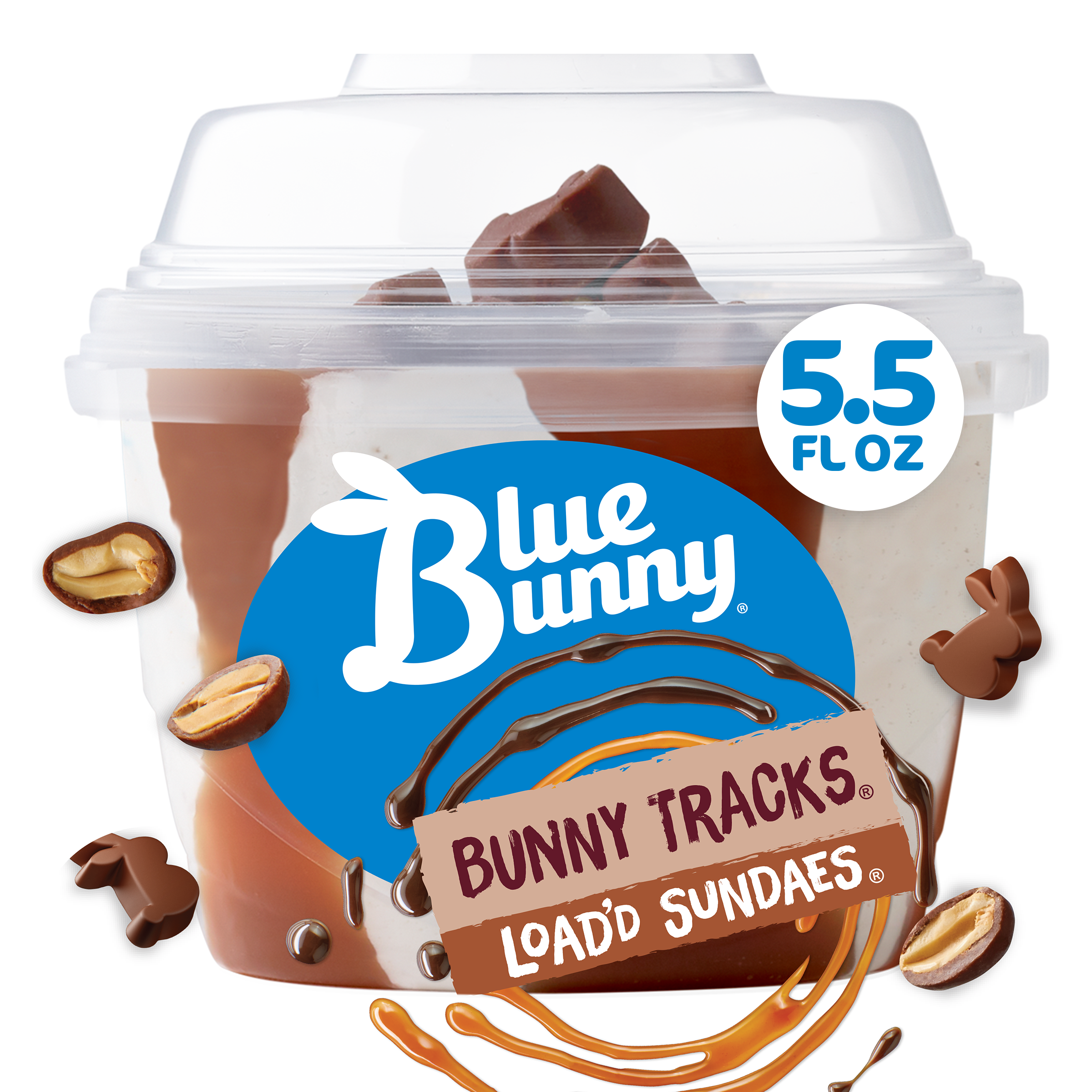 Blue Bunny Salted Caramel Pecan Load'd Sundaes, 5.5 fl oz | Giant