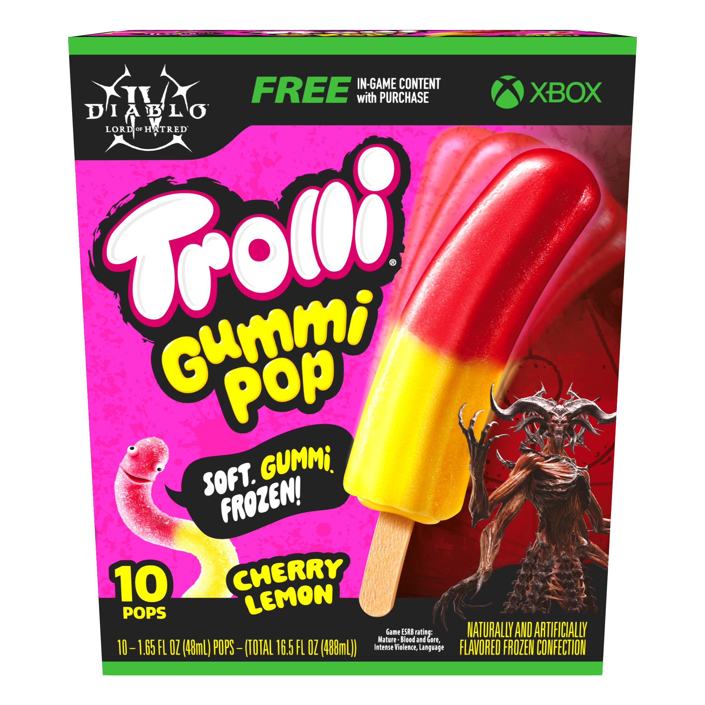 Trolli Frozen Gummi Ice Pops Chewy Sour Gummy Candy Frozen Dessert