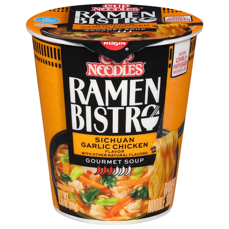 Nissin Ramen Bistro Gourmet Sichuan Garlic Chicken Ramen Noodle Nissin Ramen Bistro Gourmet Sichuan Garlic Chicken Ramen Noodle