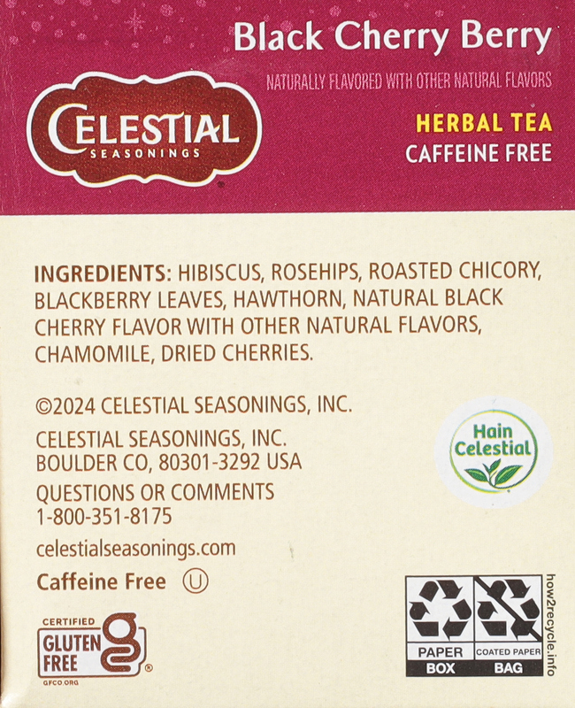 Celestial Seasonings Herbal Tea, Caffeine Free, Black Cherry Berry