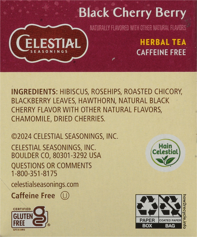 Celestial Seasonings Tea Bags Caffeine Free Black Cherry Berry