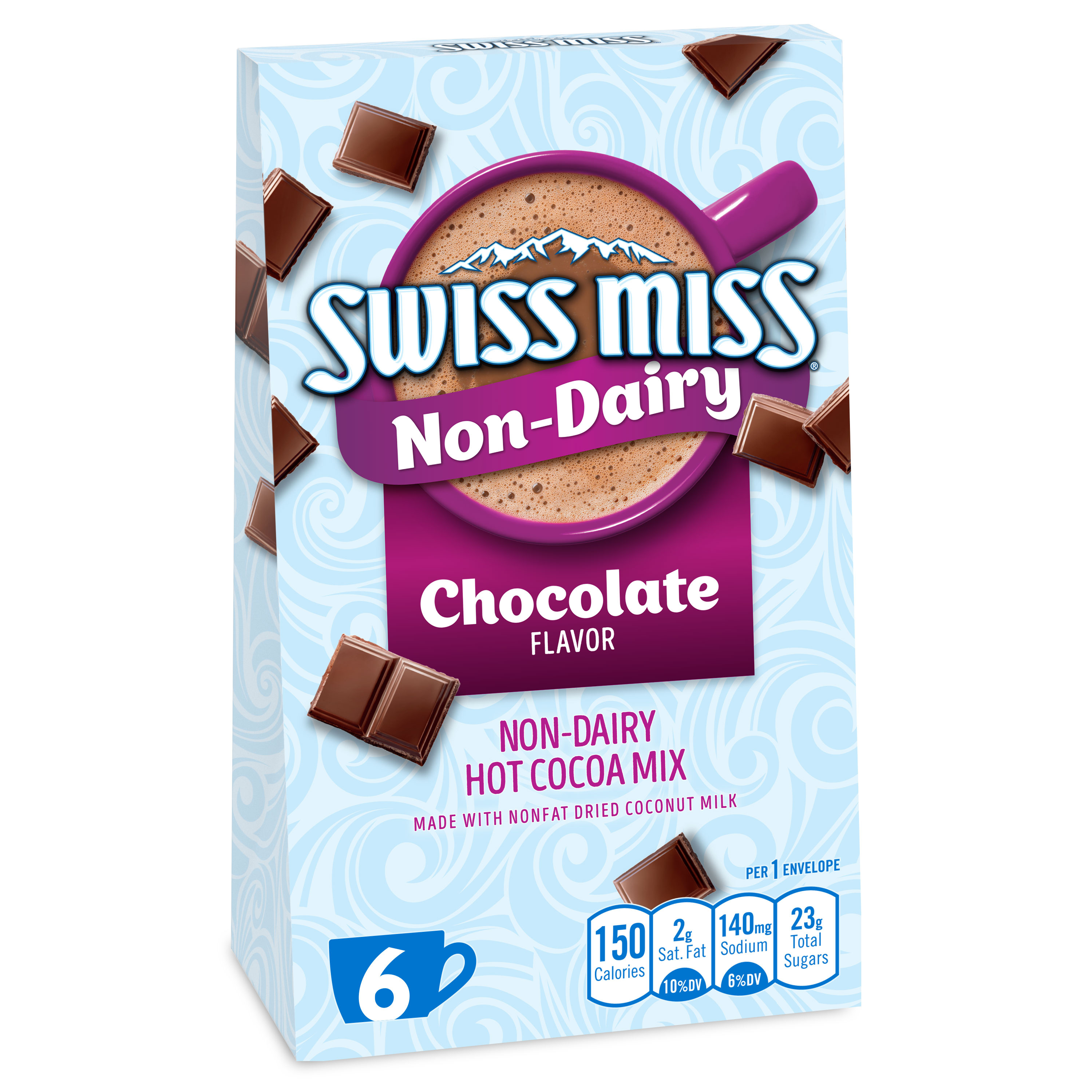 Swiss Miss Non-Dairy Chocolate Flavored Hot Cocoa Mix, 1.23 oz., 6