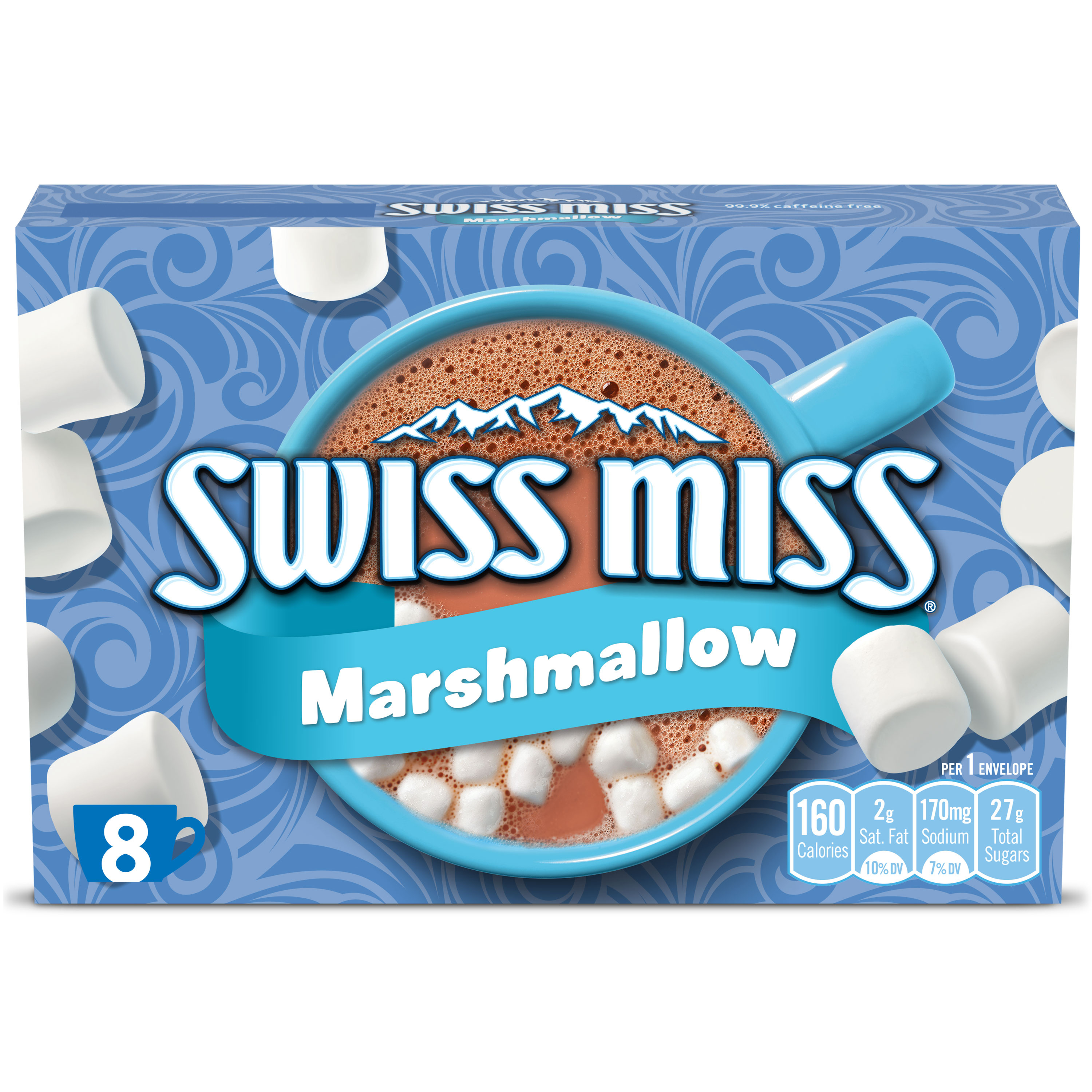 Swiss Miss Chocolate Hot Cocoa Mix With Marshmallows, 1.38 oz., 8