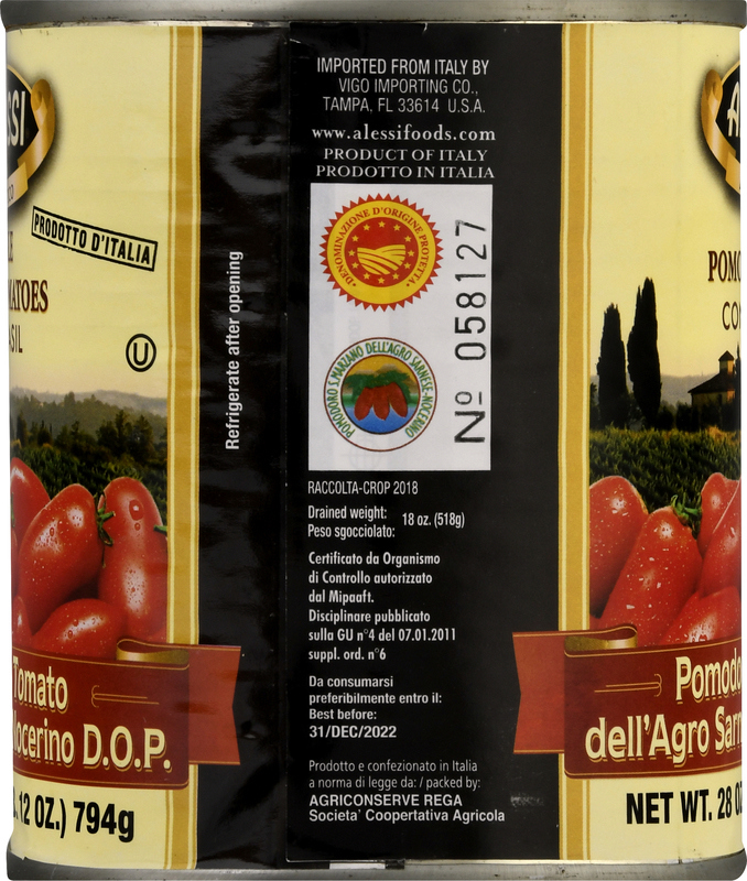 Alessi Tomatoes, with Basil, Whole, Peeled | Giant Eagle | Because