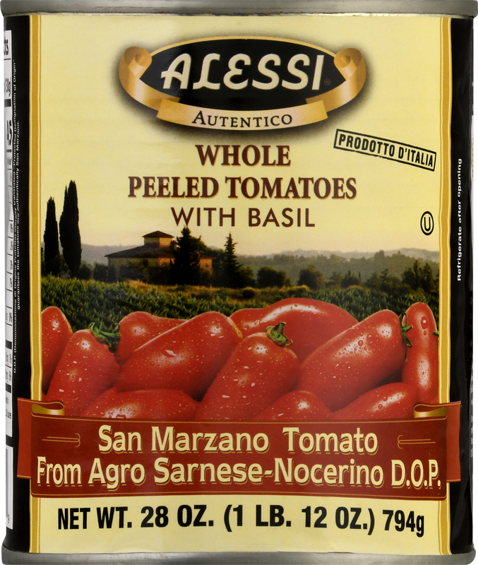 Alessi Tomatoes, with Basil, Whole, Peeled | Giant Eagle | Because