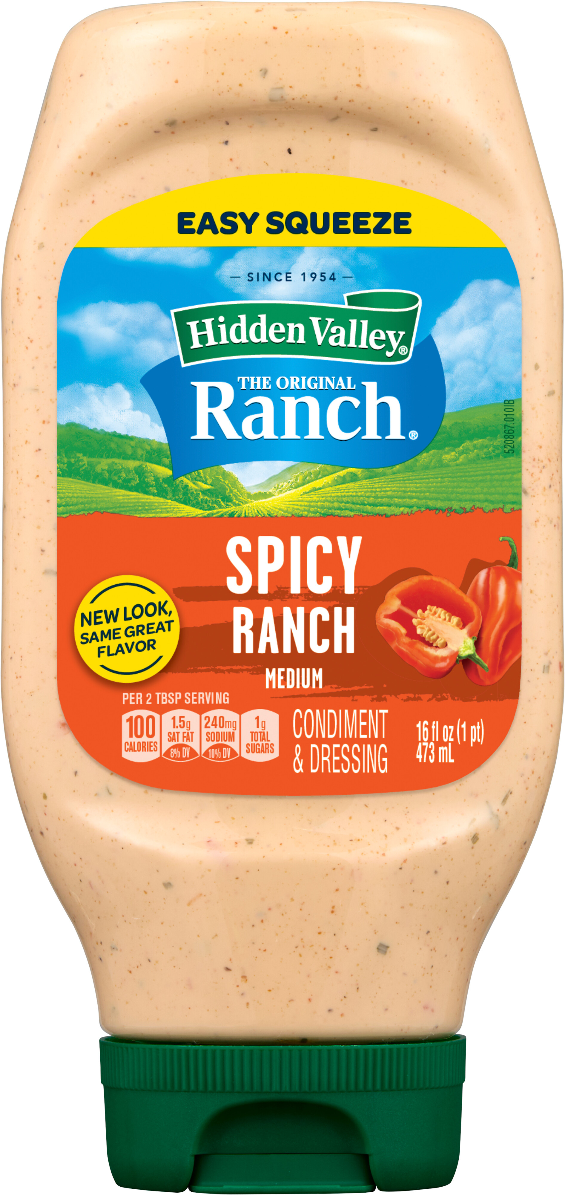 Hidden Valley Spicy Ranch Dressing, Medium Spice Level, Use for Ranch Dip,  Toppings and Quick Meals, Easy Squeeze Bottle, 16 fl. oz. | Giant Eagle |  Because It Matters | Grocery Store & Pharmacy