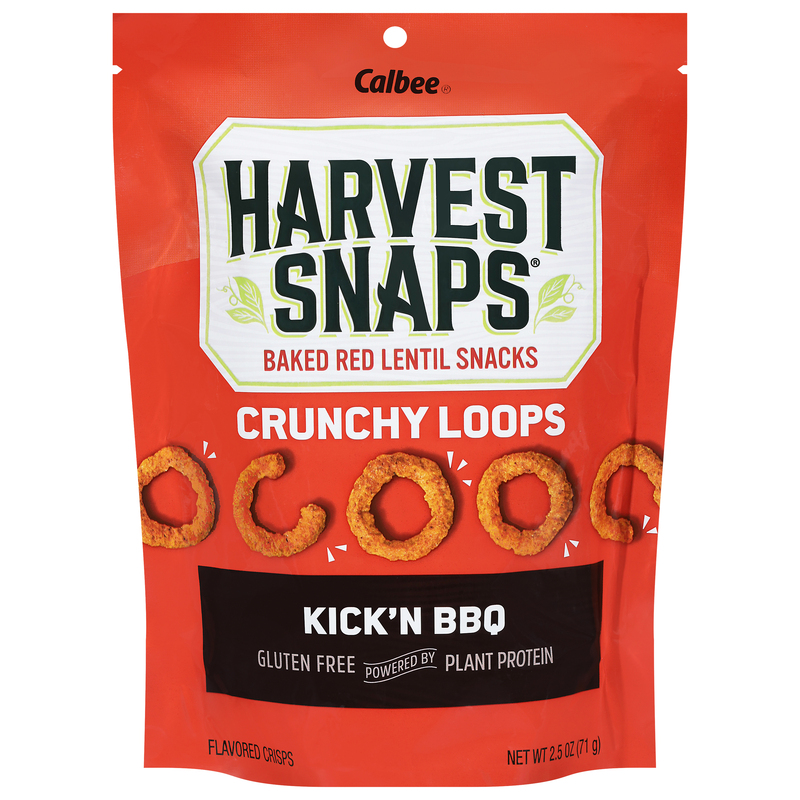 Harvest Snaps Red Lentil Snacks, Baked, Kick'n BBQ, Crunchy
