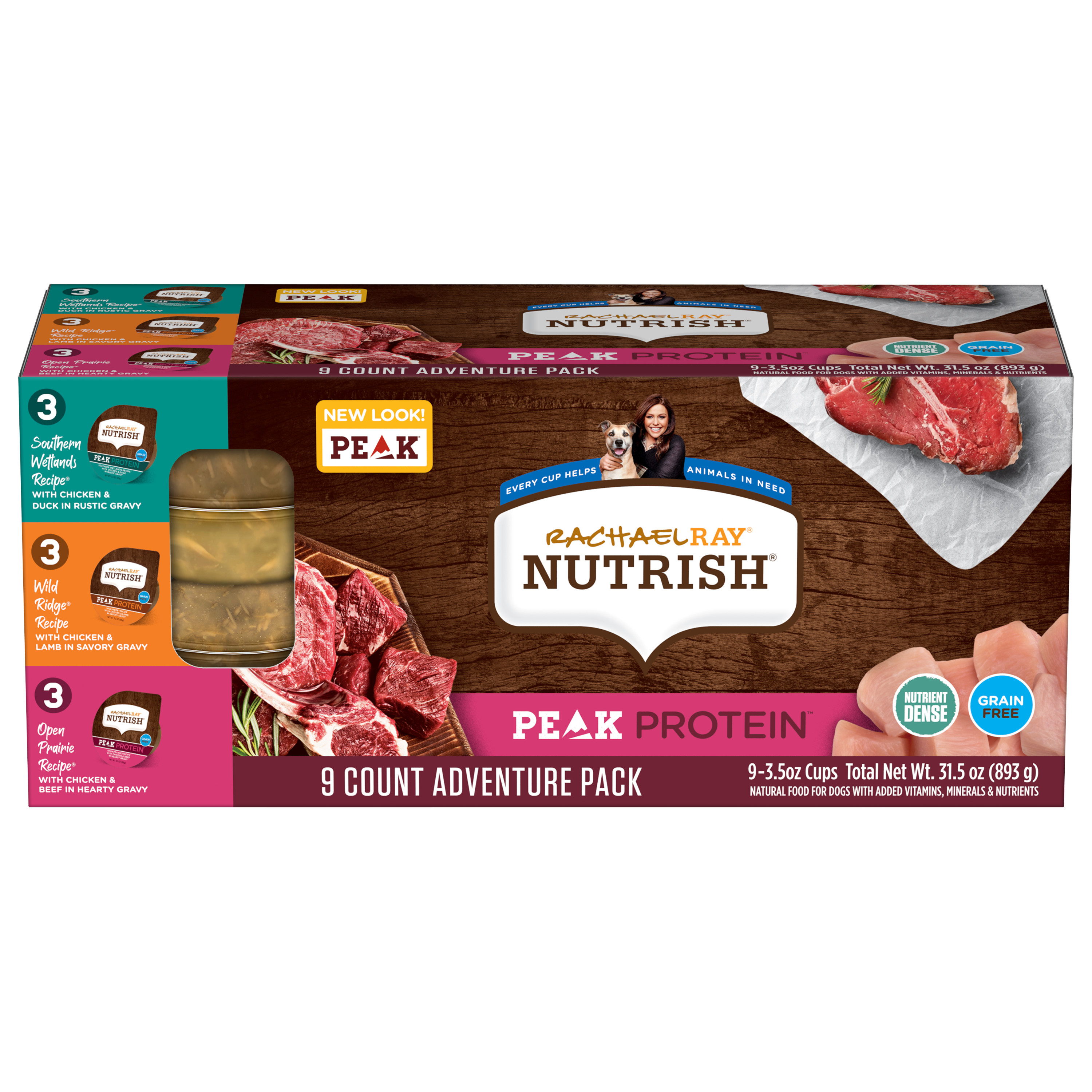Rachael Ray Nutrish Peak Protein Adventure Pack Wet Dog Food, 3.5