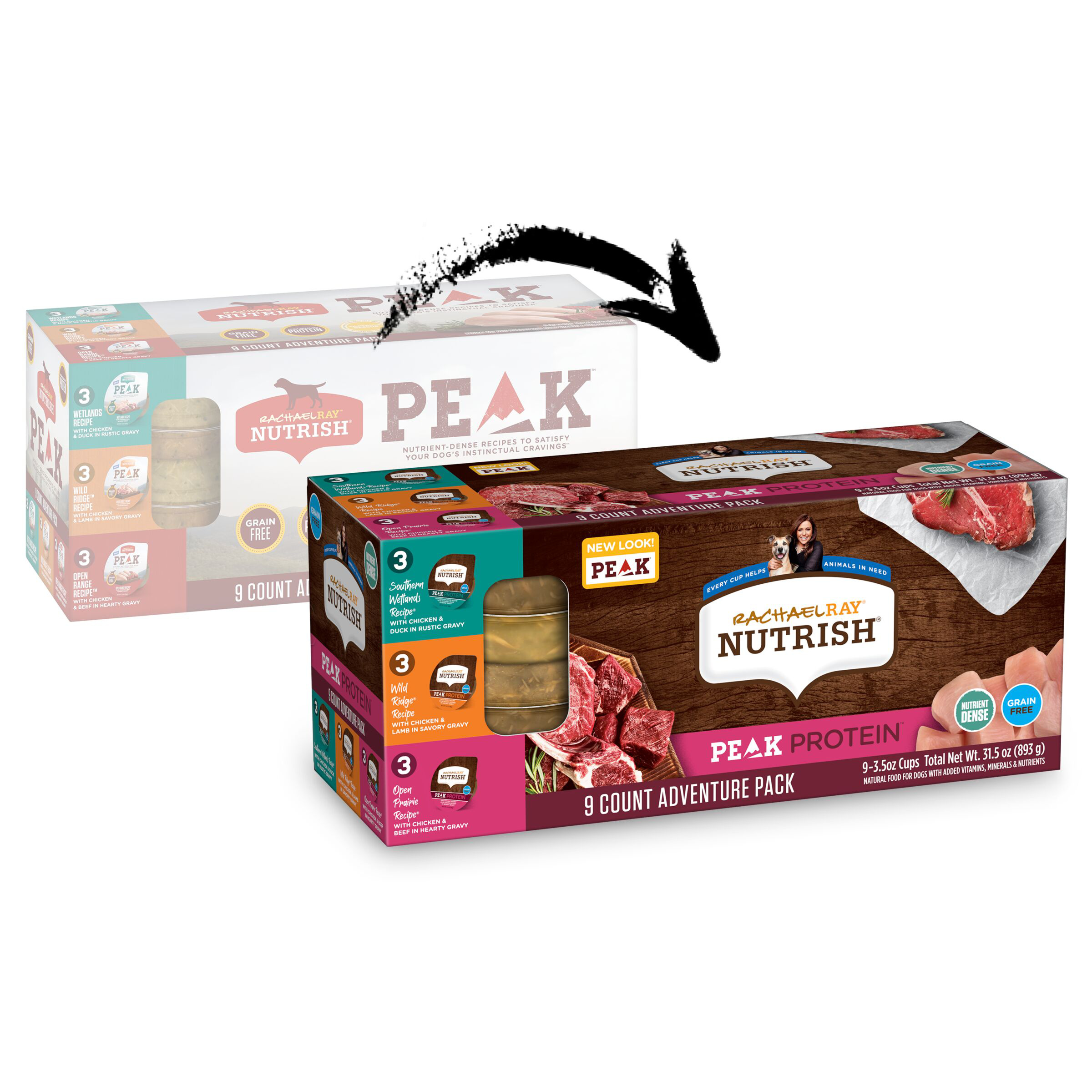 Rachael Ray Nutrish PEAK Natural Wet Dog Food, Outdoor Journey Variety Pack, 3.5 Ounce Tub (Pack of 18), Grain Free in