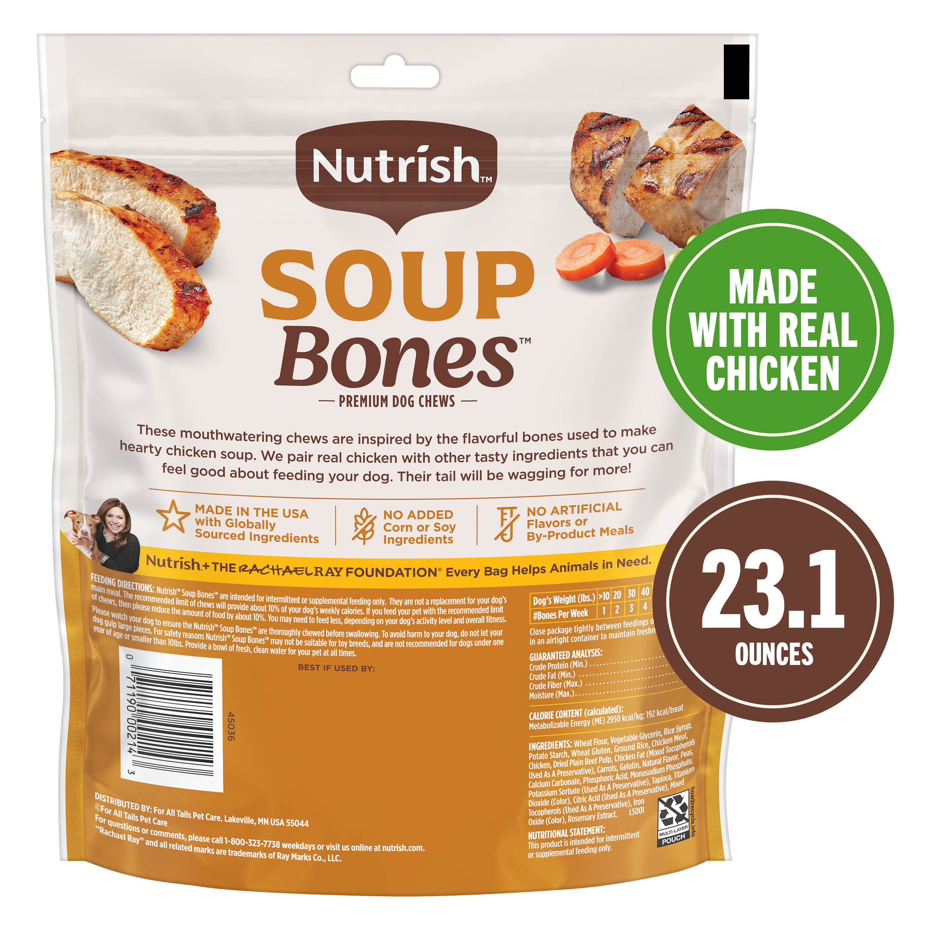 Nutrish Soup Bones Premium Dog Chews with Real Chicken and Veggies