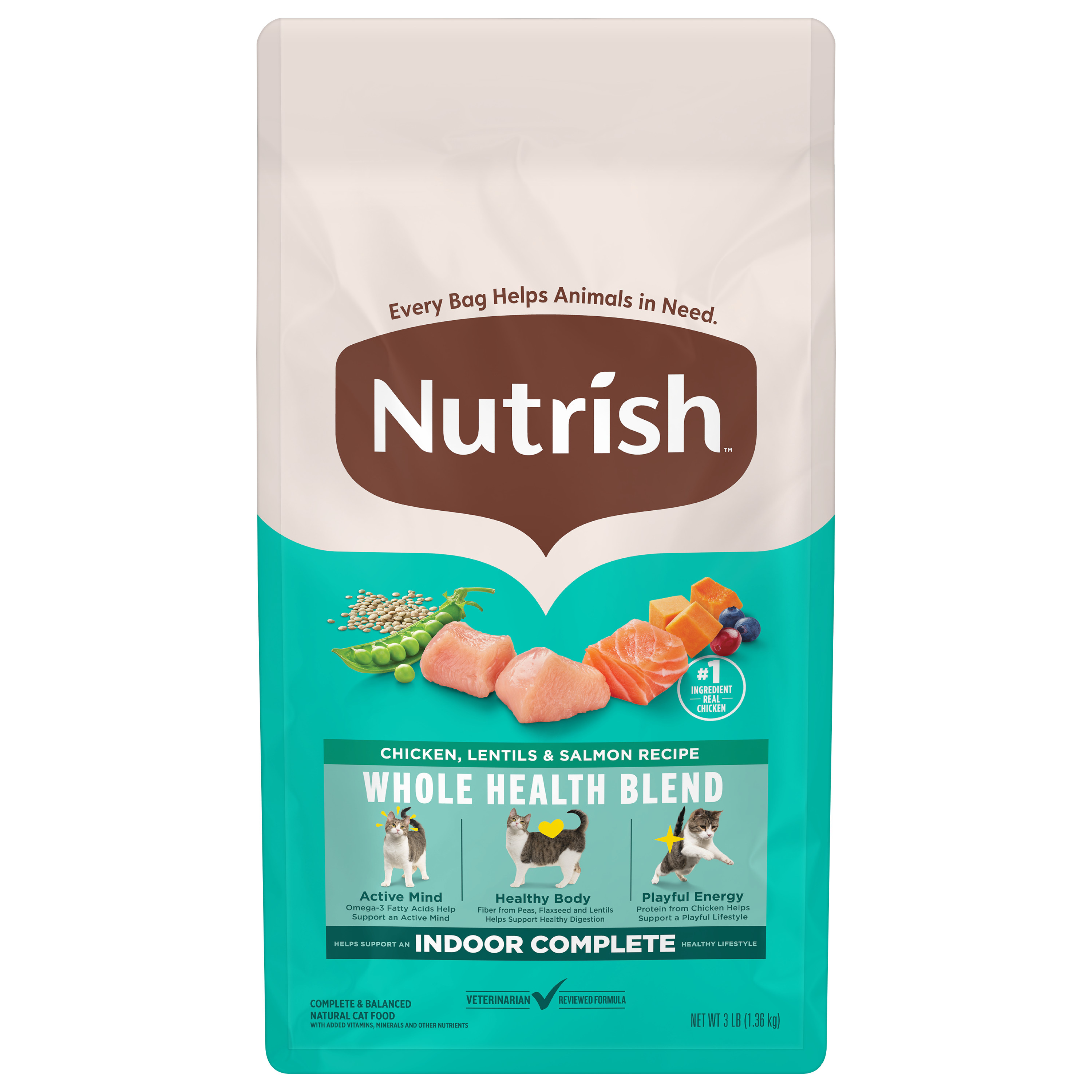 Nutrish Indoor Complete Chicken, Lentils & Salmon Recipe Dry Cat