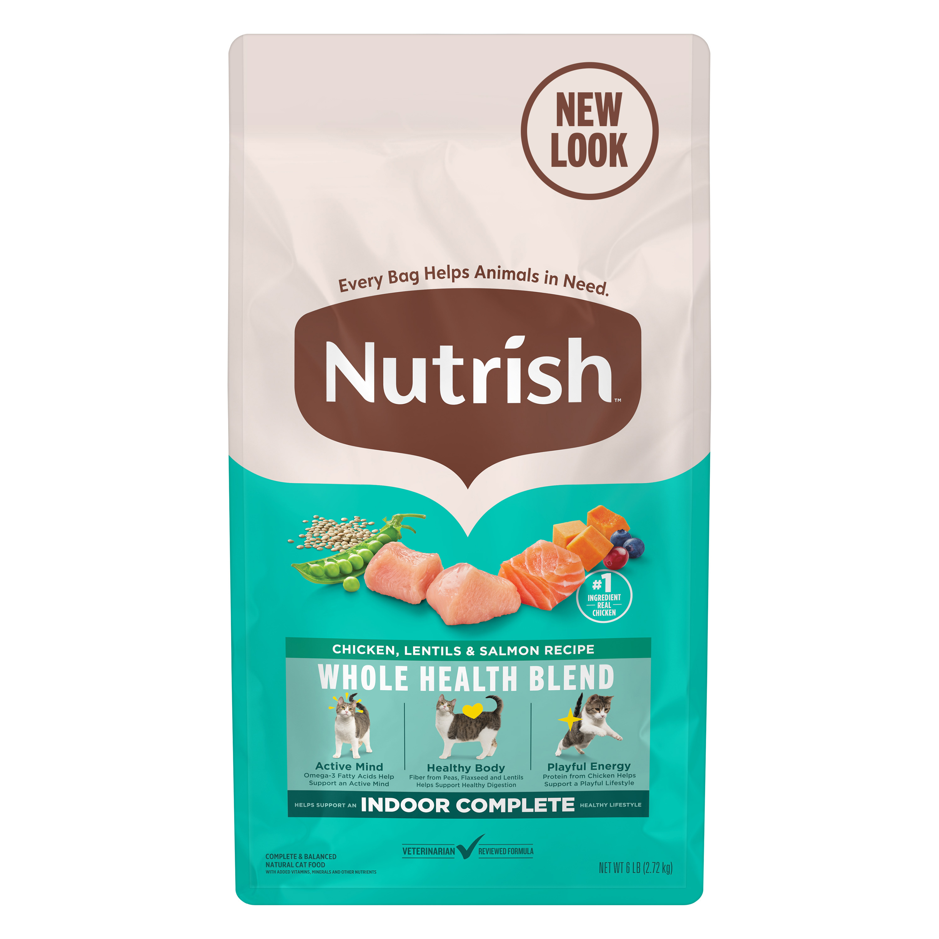 Nutrish Indoor Complete Chicken, Lentils & Salmon Recipe Dry Cat