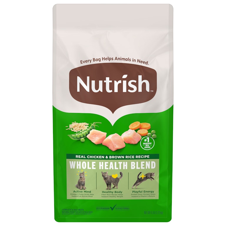 Nutrish Real Chicken Brown Rice Recipe Dry Cat Food, Bag