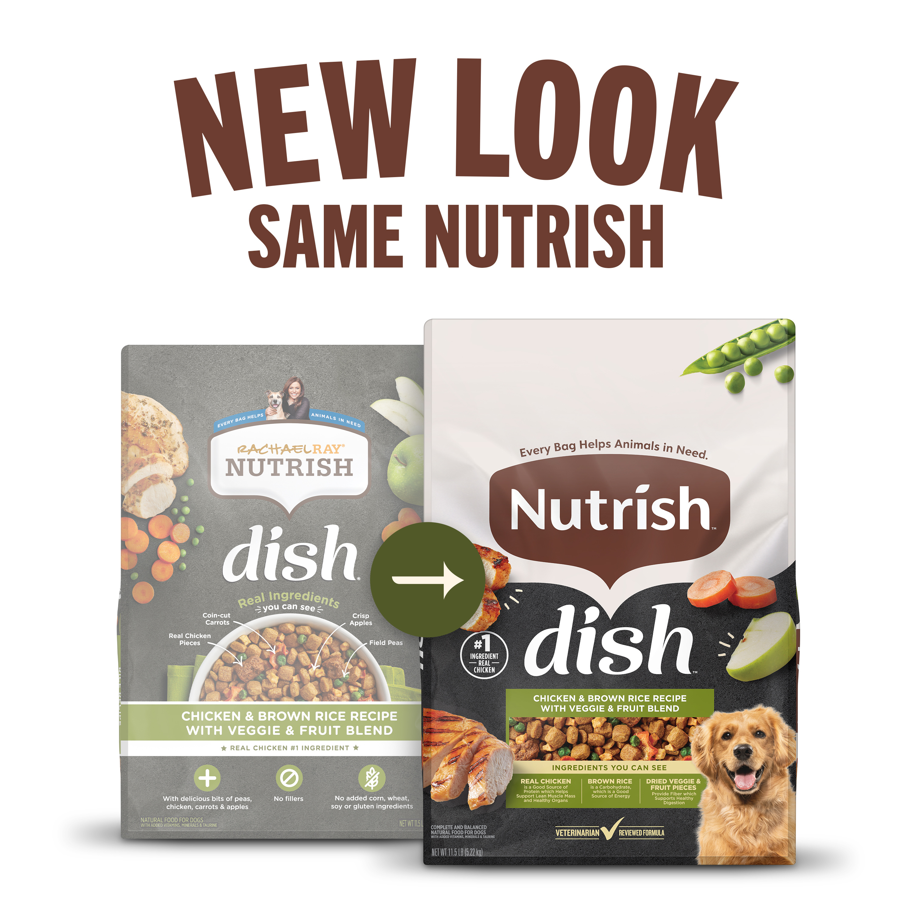 Nutrish Dish Chicken & Brown Rice Recipe with Veggie & Fruit Blend
