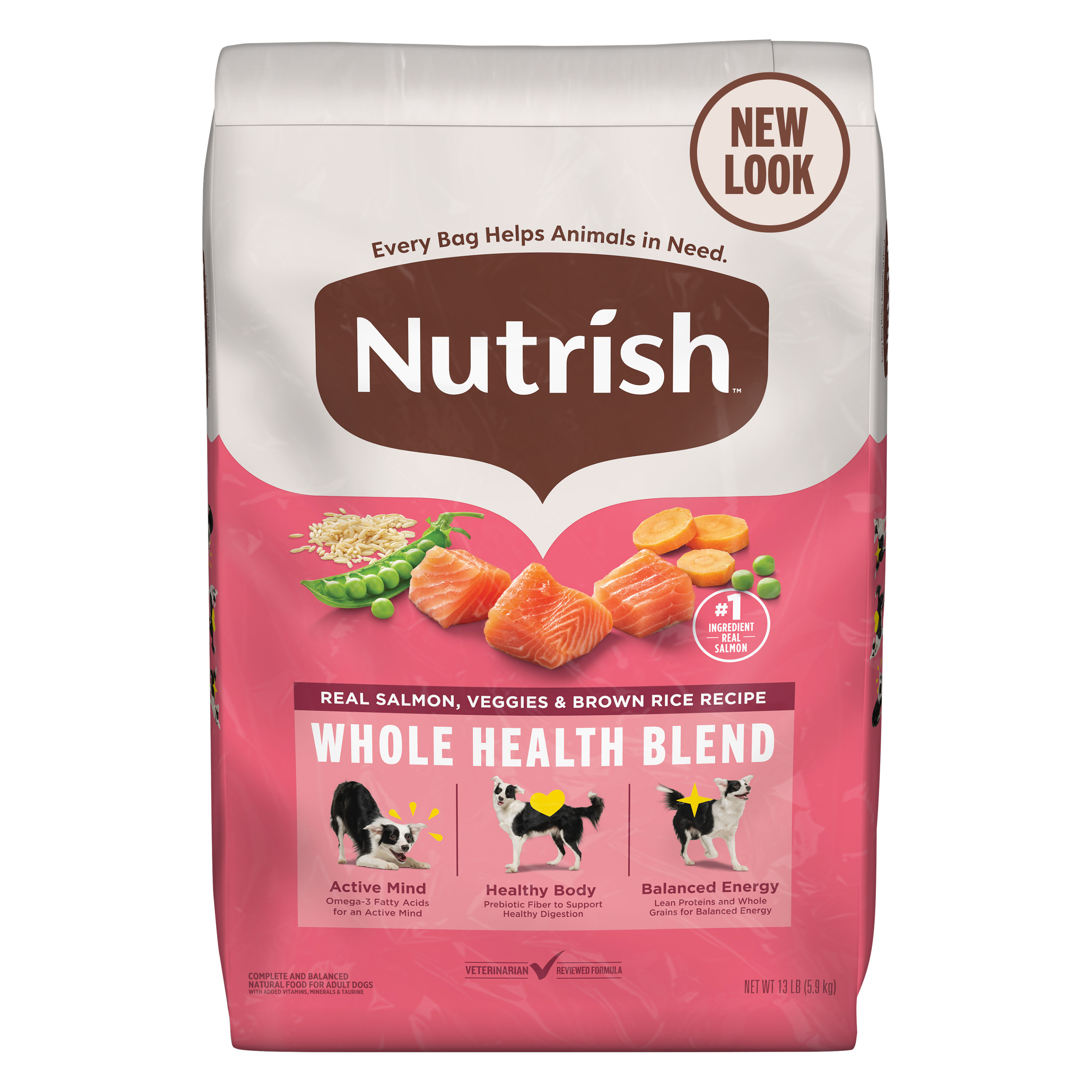 Nutrish Real Salmon, Veggies & Brown Rice Recipe Whole Health