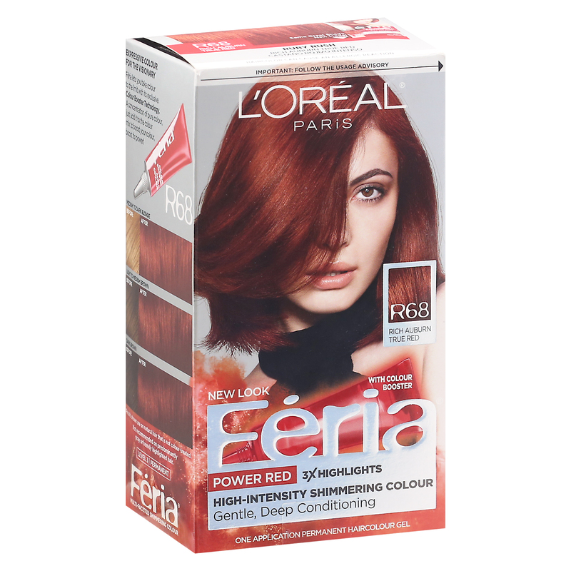 Feria Permanent Haircolour Gel, Rich Auburn True Red R68 | Giant