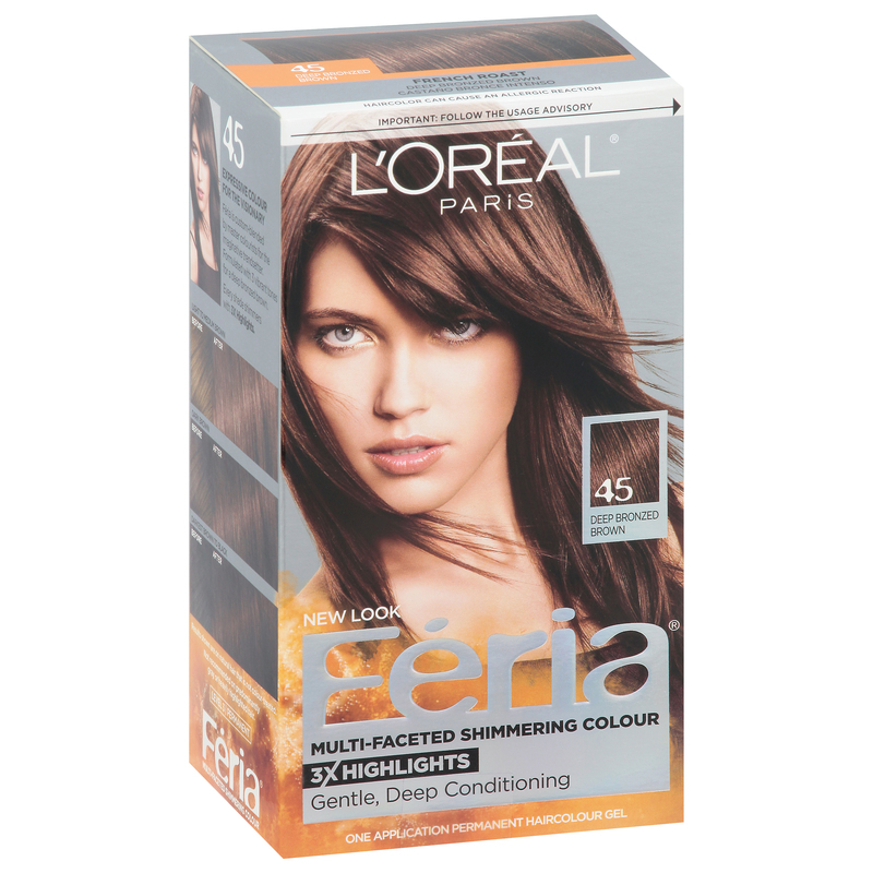 Feria Permanent Haircolour Gel, Deep Bronzed Brown 45 | Giant