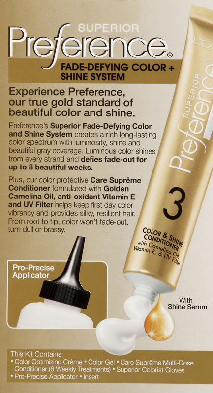 Superior Preference Colorant, Rich Luminous Conditioning, Light