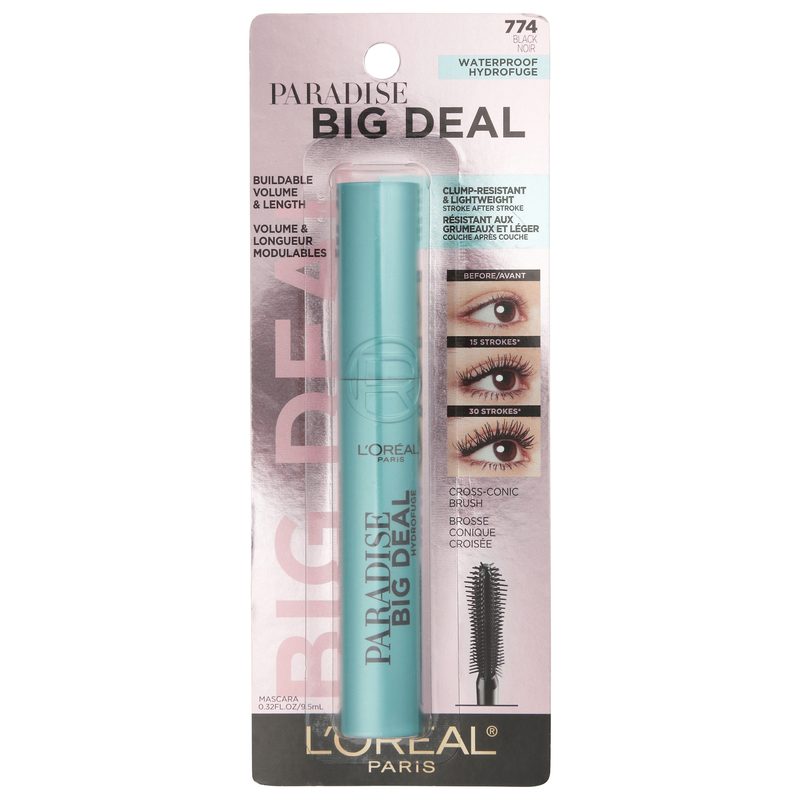 L'Oreal Mascara, Paradise Big Deal, Waterproof, Black 774 | Giant