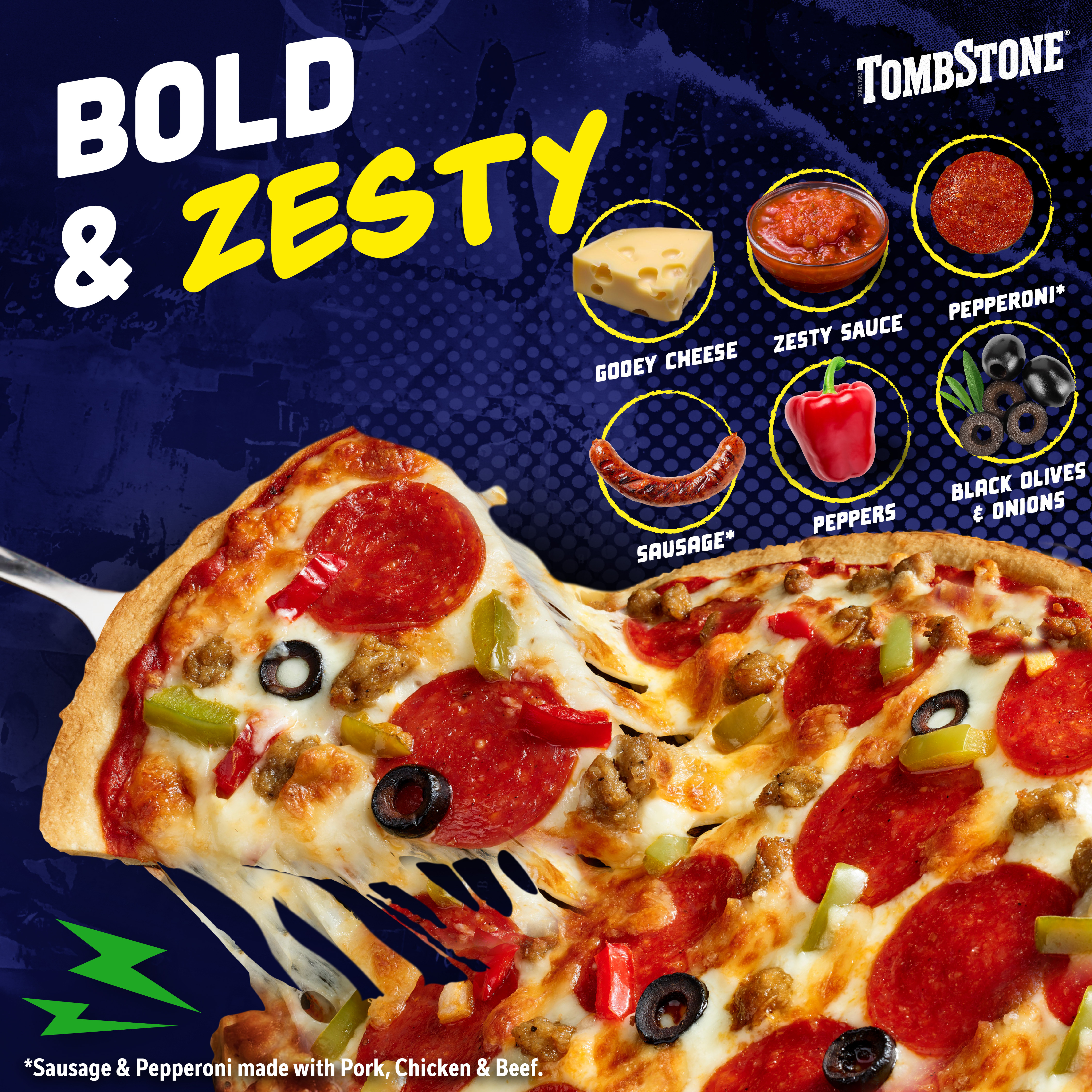 Tombstone Original Crust Pizza, Supreme Pizza, Frozen Pizza