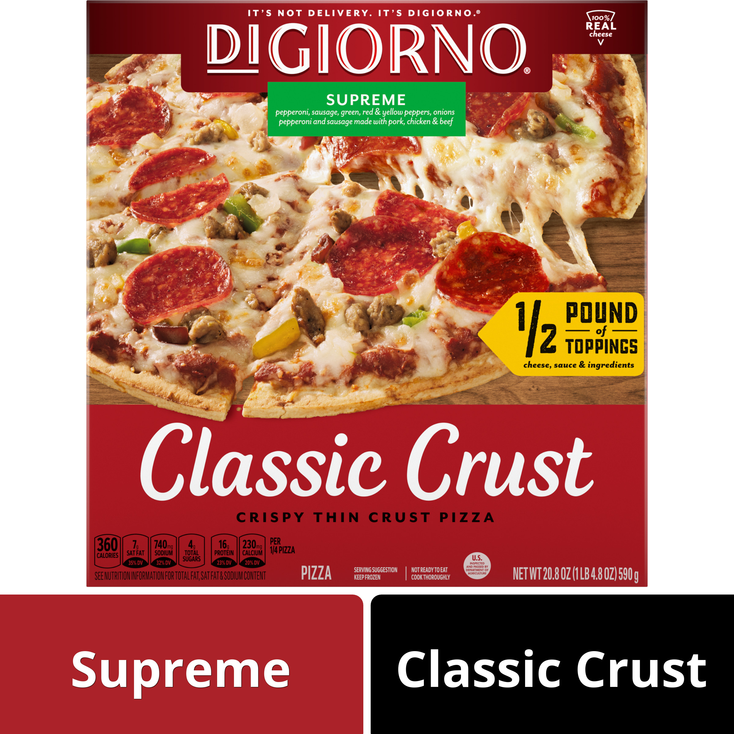 DiGiorno Classic Crust Pepperoni Frozen Pizza 12x19.3oz US