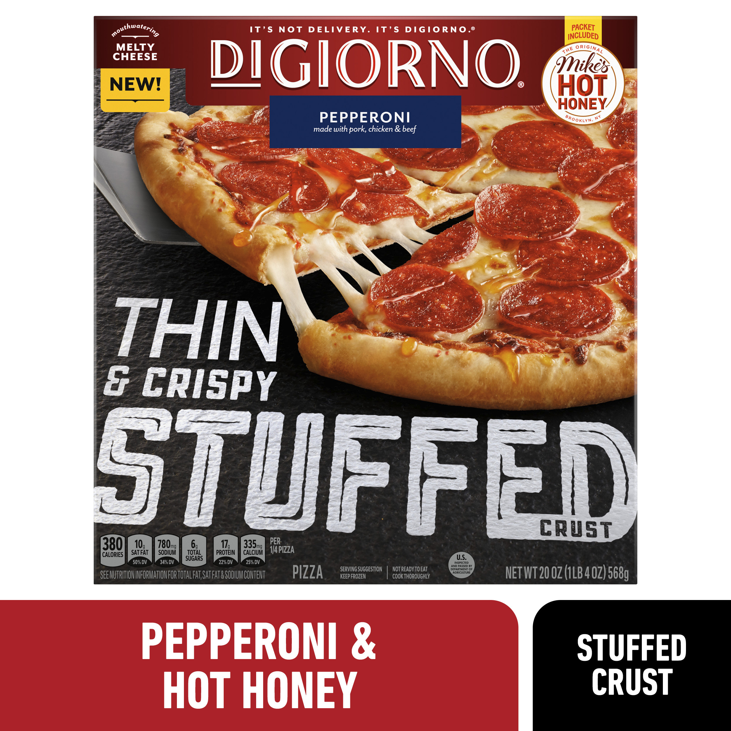 DiGiorno Frozen Pepperoni Thin and Crispy Stuffed Crust Pizza with