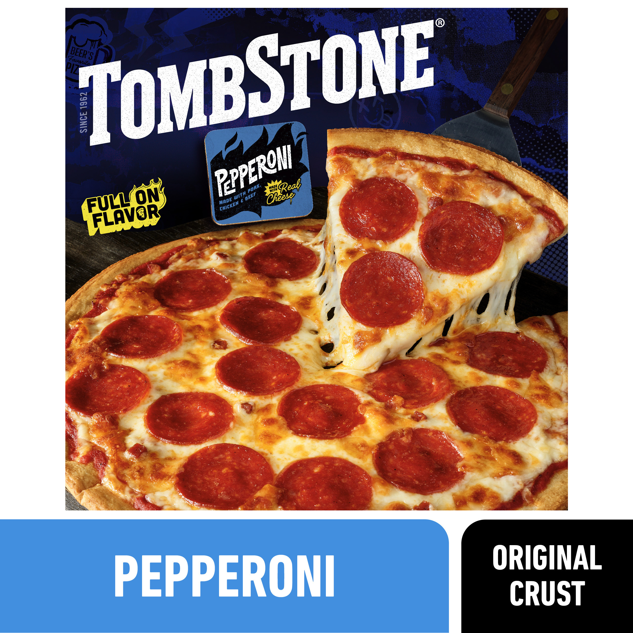 Tombstone Original Crust Pizza, Frozen Pepperoni Pizza, 18.5