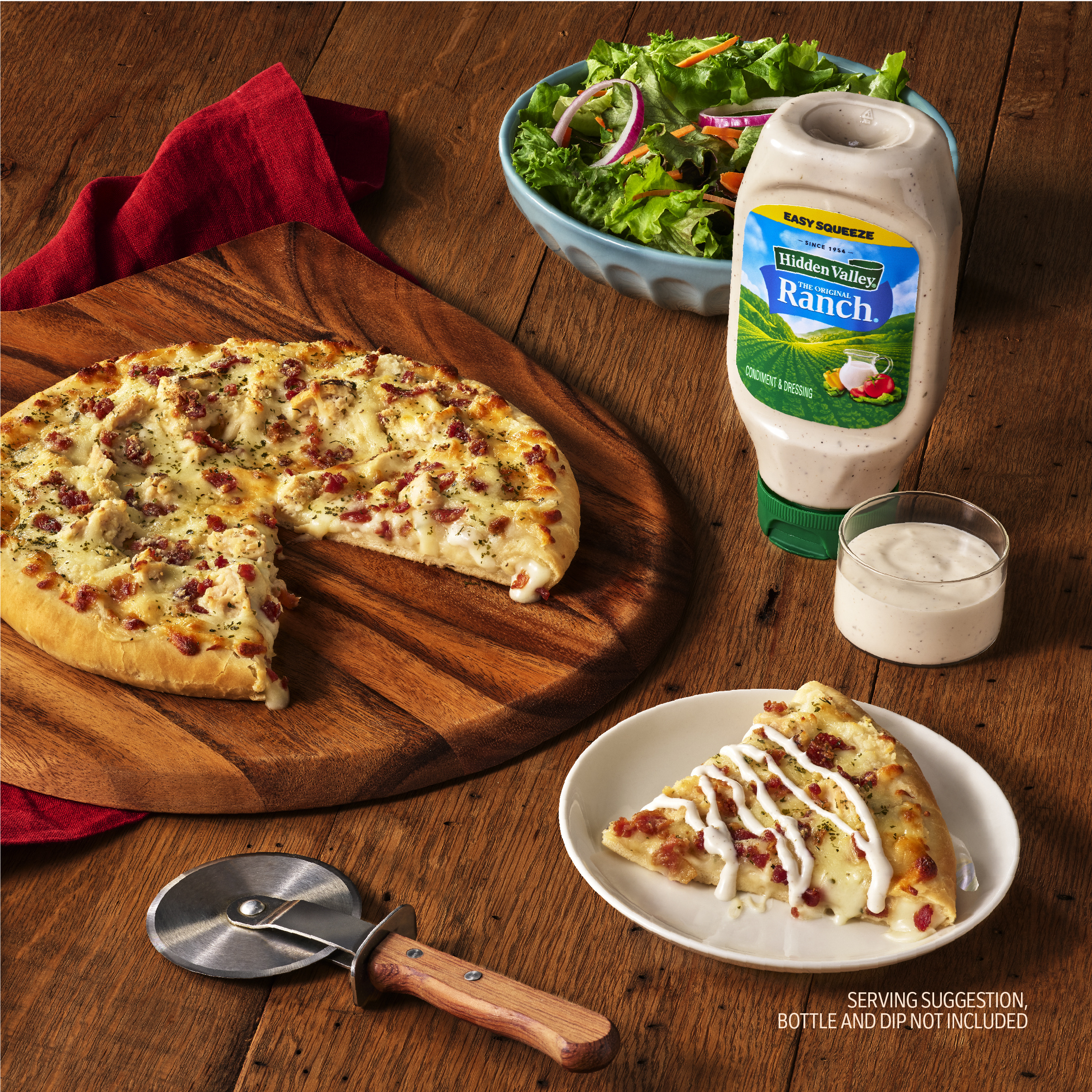 DiGiorno Chicken Bacon Ranch Pizza, Hidden Valley Ranch, Stuffed