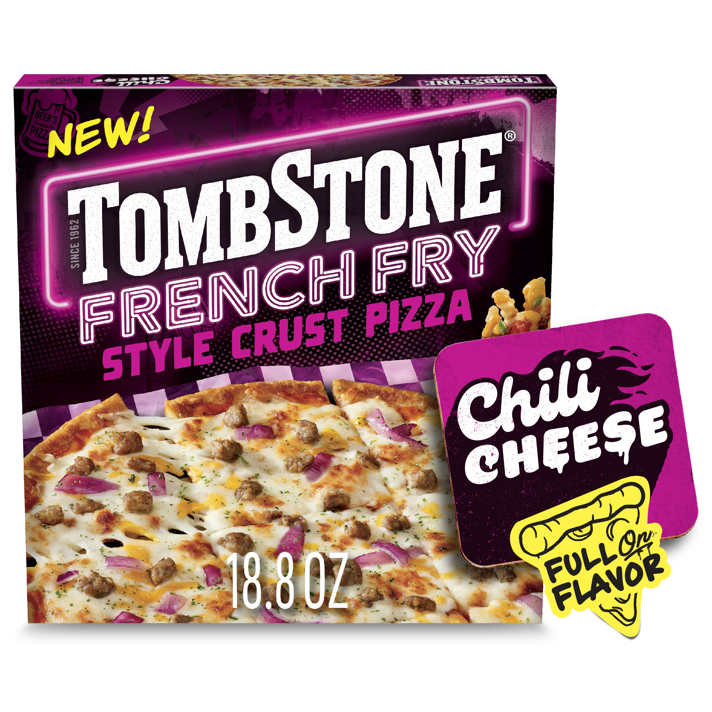 Tombstone French Fry Style Crust Chili Cheese Pizza, Gluten Free