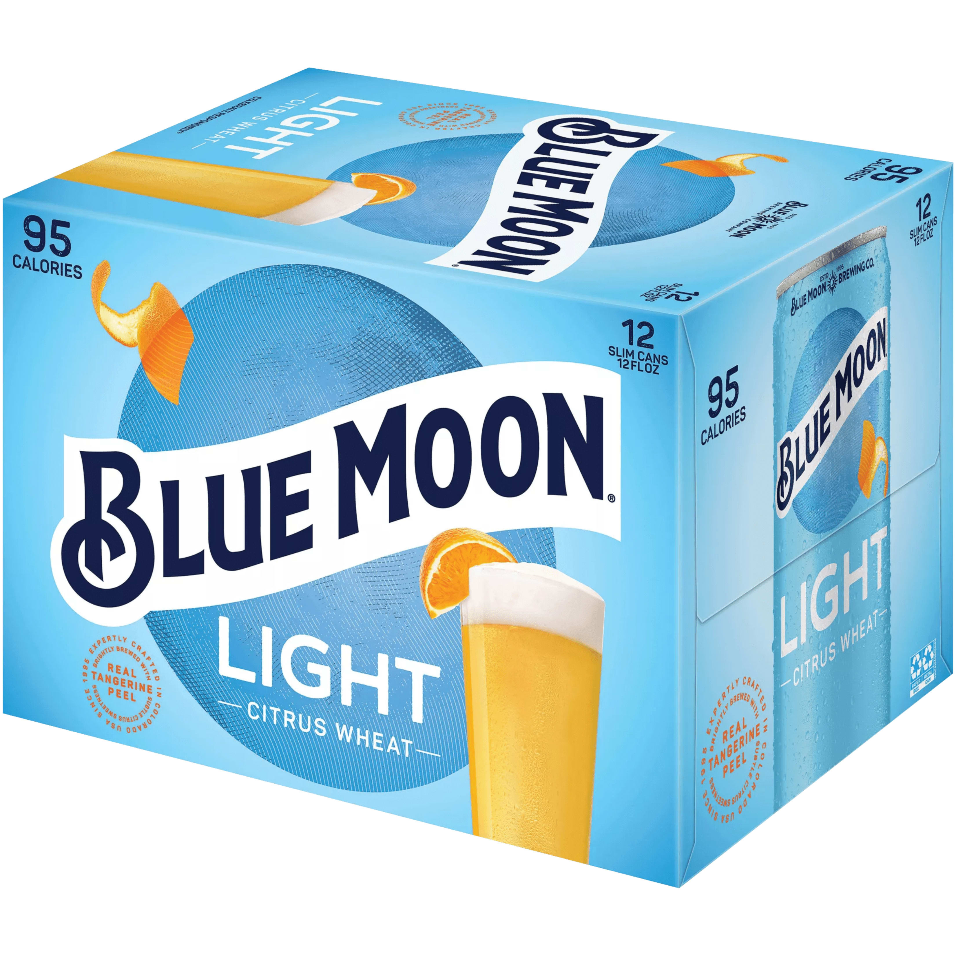 Blue Moon Light Citrus Wheat Craft Beer 4.0% ABV, 6 Pack, 12.0 fl