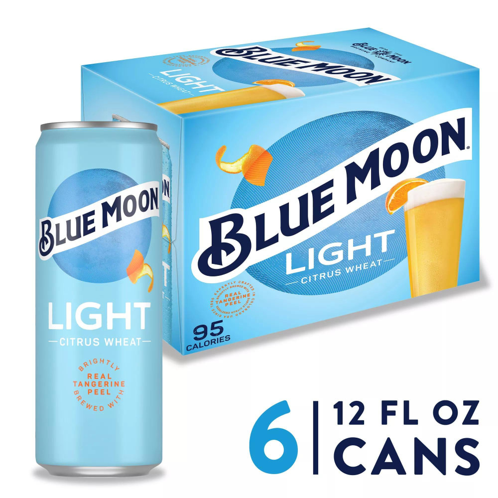 GFチ10*1◯● Blue moon1ページ●◯ Blue Moon Light Citrus Wheat Craft Beer 4.0% ABV, 6 Pack, 12.0 fl