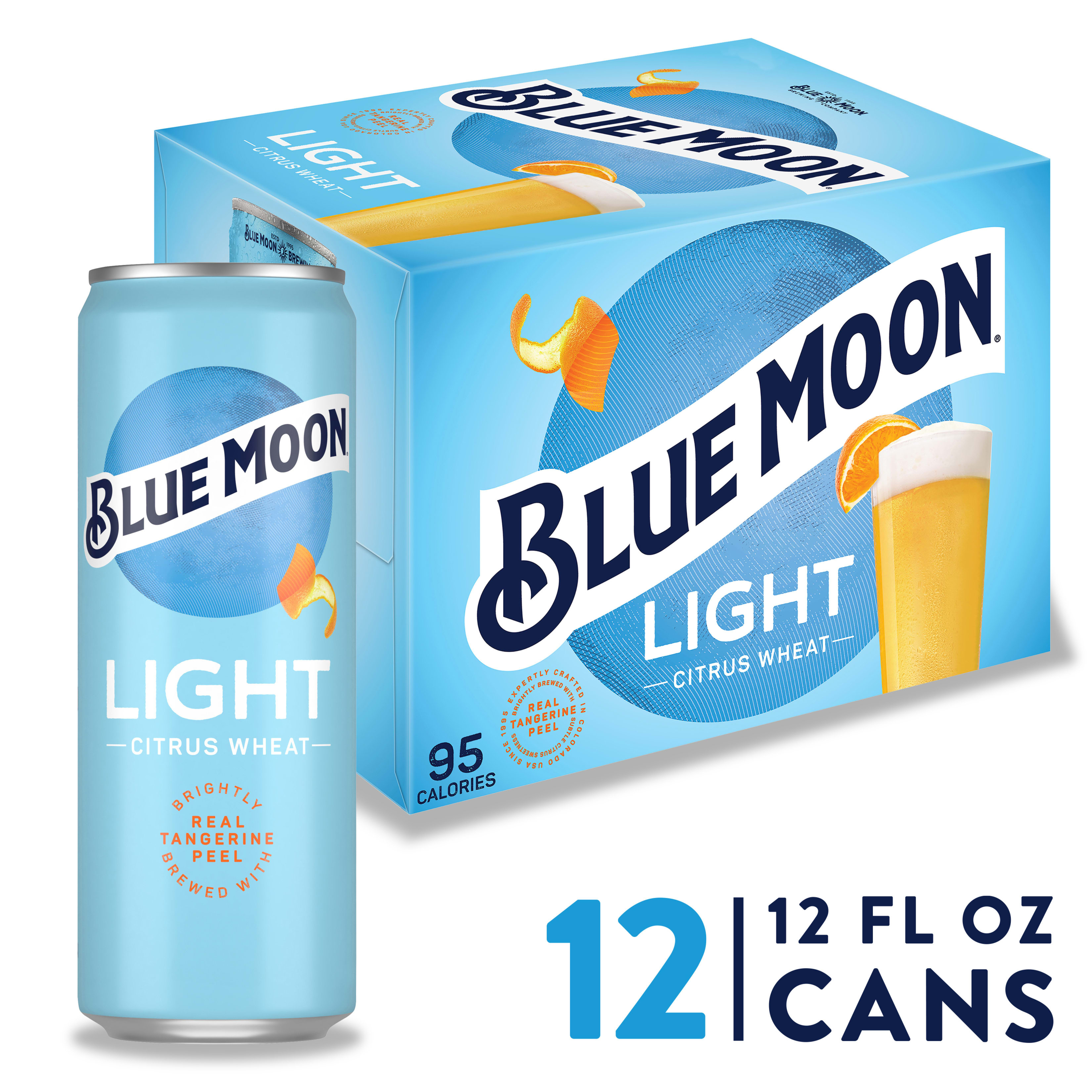 Blue Moon Light Citrus Wheat Craft Beer 4.0% ABV, 12 Pack, 12.0 fl